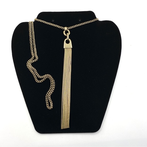 Gold Tone Dangle Chains Long Necklace - Picture 7 of 7